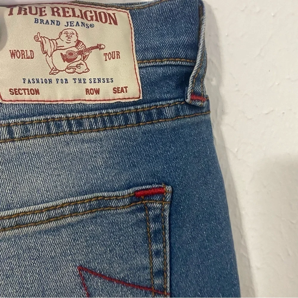 True Religion Rocco Moto Relaxed Skinny Jeans Med Sunkiss Wash W36 x L32 NWT